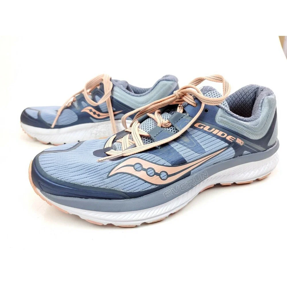Saucony Women’s Size 7.5 Guide ISO Slate Peach Running Shoes Lace Up S10415-5
